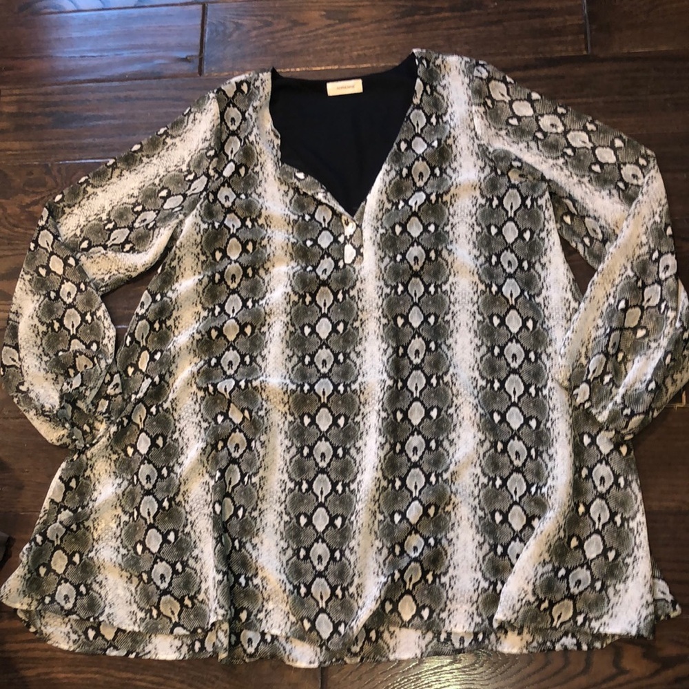 ADRIENNE python print dress size large - Picture 2 of 6